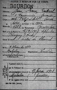 Registre militaire - Mémoire des hommes  