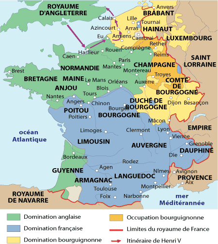 Carte de France sous Jeanne d'Arc